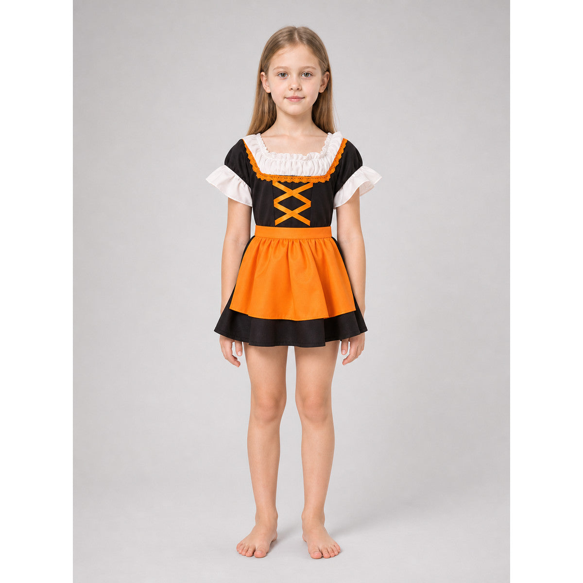 Pet Costume Dress, Orange Oktoberfest Style