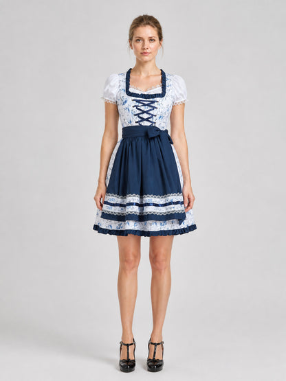 Floral Apron Dress for Beer Festivals on-model view
