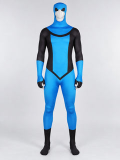 Black and Blue Superhero Cosplay Costume with Mask and Goggles