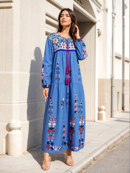 Jumpsuit with Floral Print and Pink Fringe