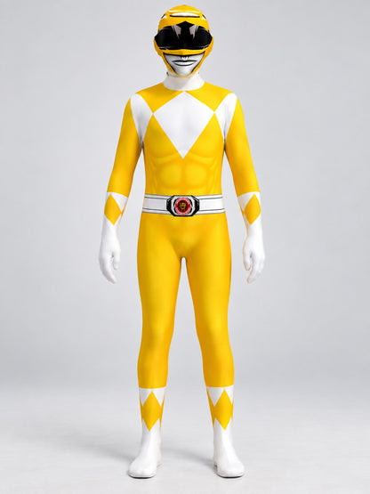 Yellow Superhero Costume for Kids and Adults