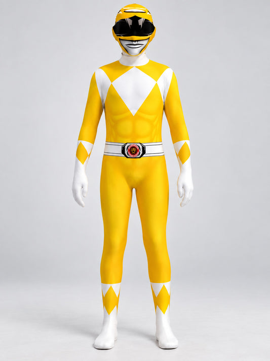 Yellow Superhero Costume for Kids and Adults