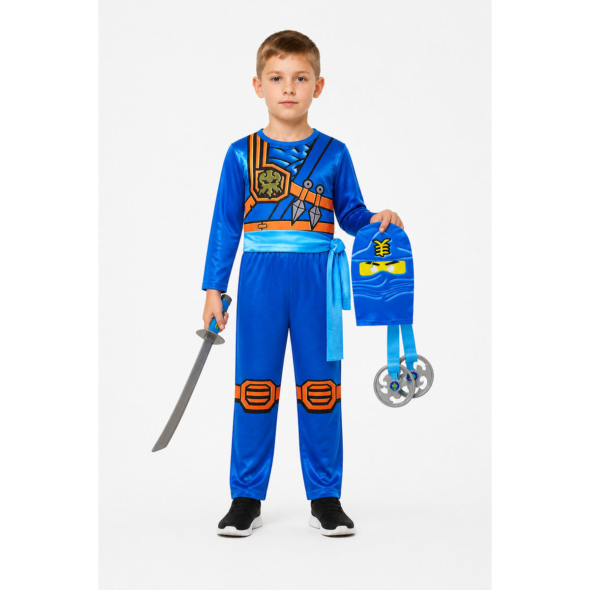 Ninja Costume Jumpsuit with Mask and Sword main product view