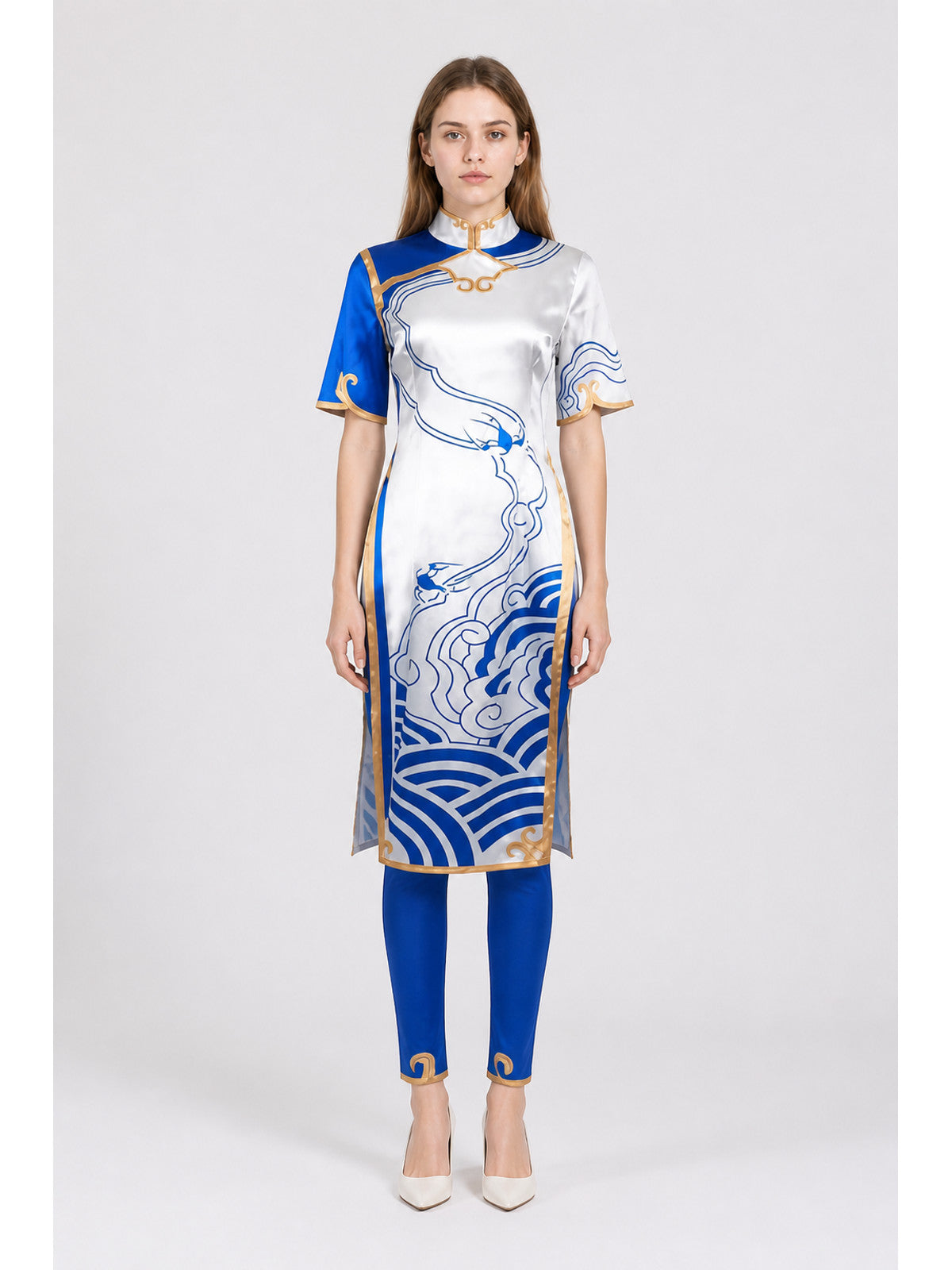Chun-Li Cosplay Costume, Qipao with Pants main product view