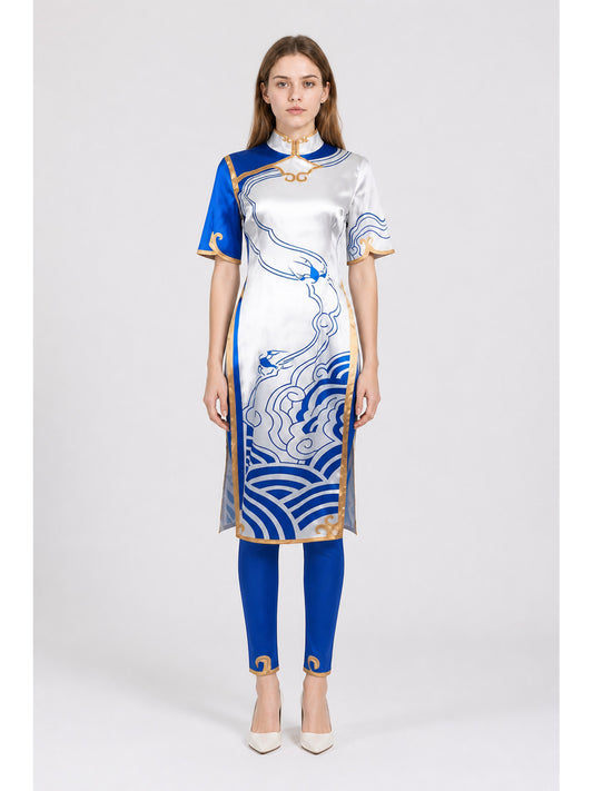 Chun-Li Cosplay Costume, Qipao with Pants main product view