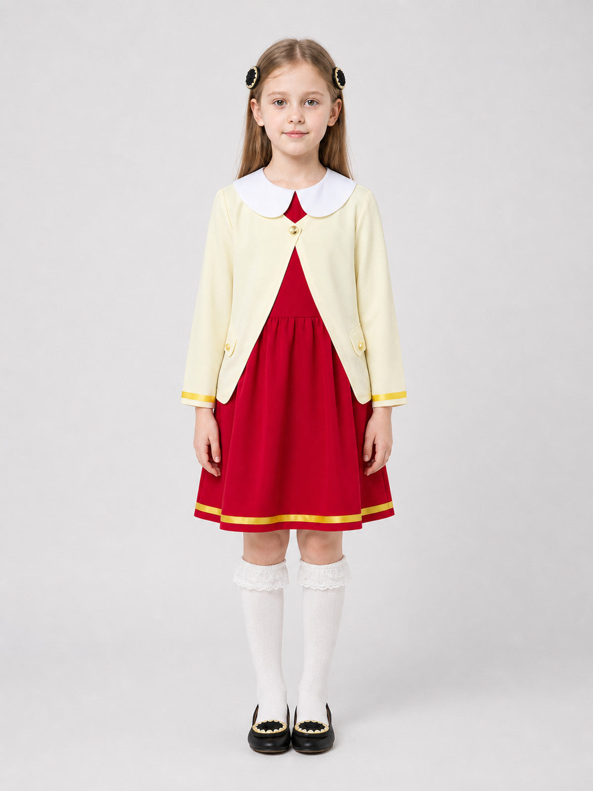 Anya Cosplay Costume from the Spy x Family Anime, Set on-model view