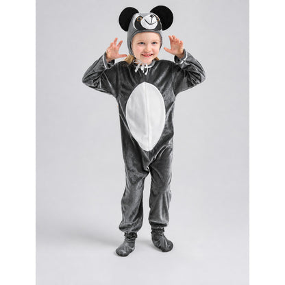 Koala Costume, Gray Hooded Jumpsuit