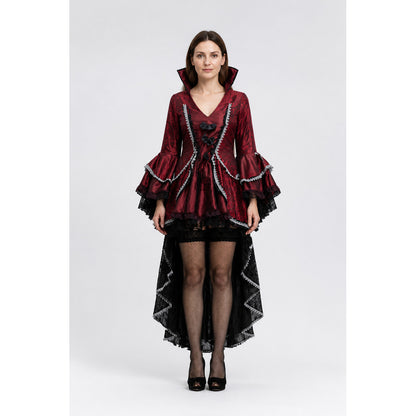 Vampire Costume with Voluminous Sleeves and an Asymmetrical Hem main product view