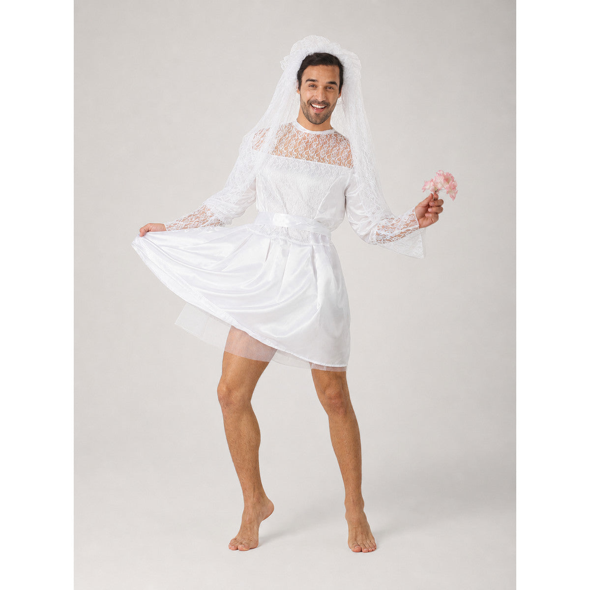 Wedding costume dress with veil for a celebration