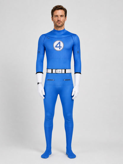 Fantastic Four Jumpsuit with Gloves and Belt on-model view