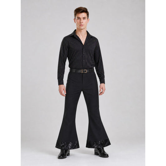 Retro disco costume: shirt and bell-bottom pants