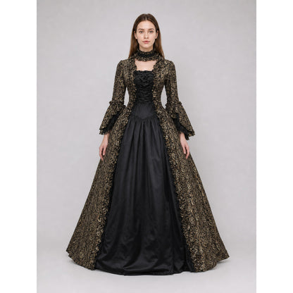 Long Victorian Gothic-Style Dress on-model view