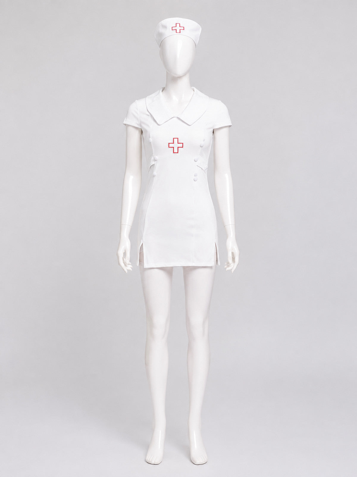 Nurse Costume with Red Crosses on-model view