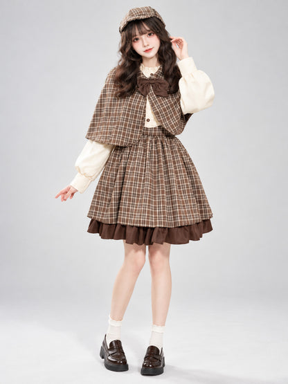 Detective-Style Cosplay Costume, Dress, Cape, Hat
