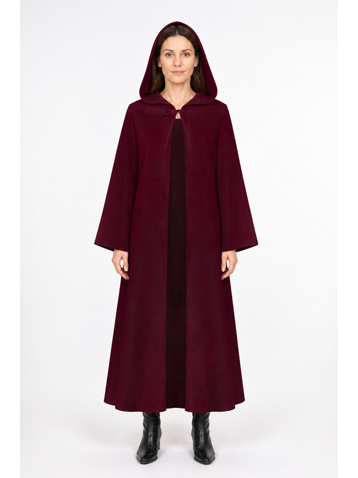 Burgundy Hooded Cloak for Jedi Cosplay main product view