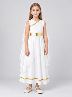Ancient Greek Style Costume with White Dress and Toga