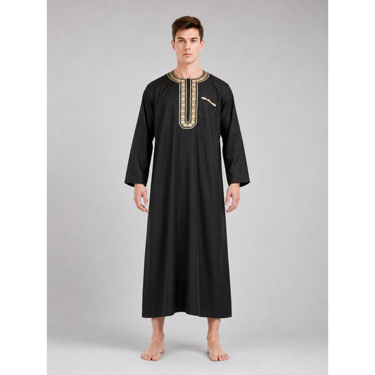 Long loose-fitting Islamic tunic with embroidery