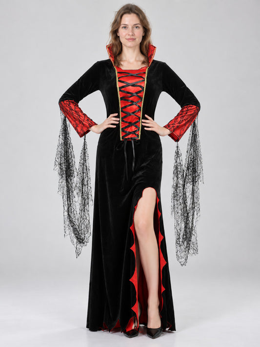 Vampire Halloween Costume: Black Hooded Dress