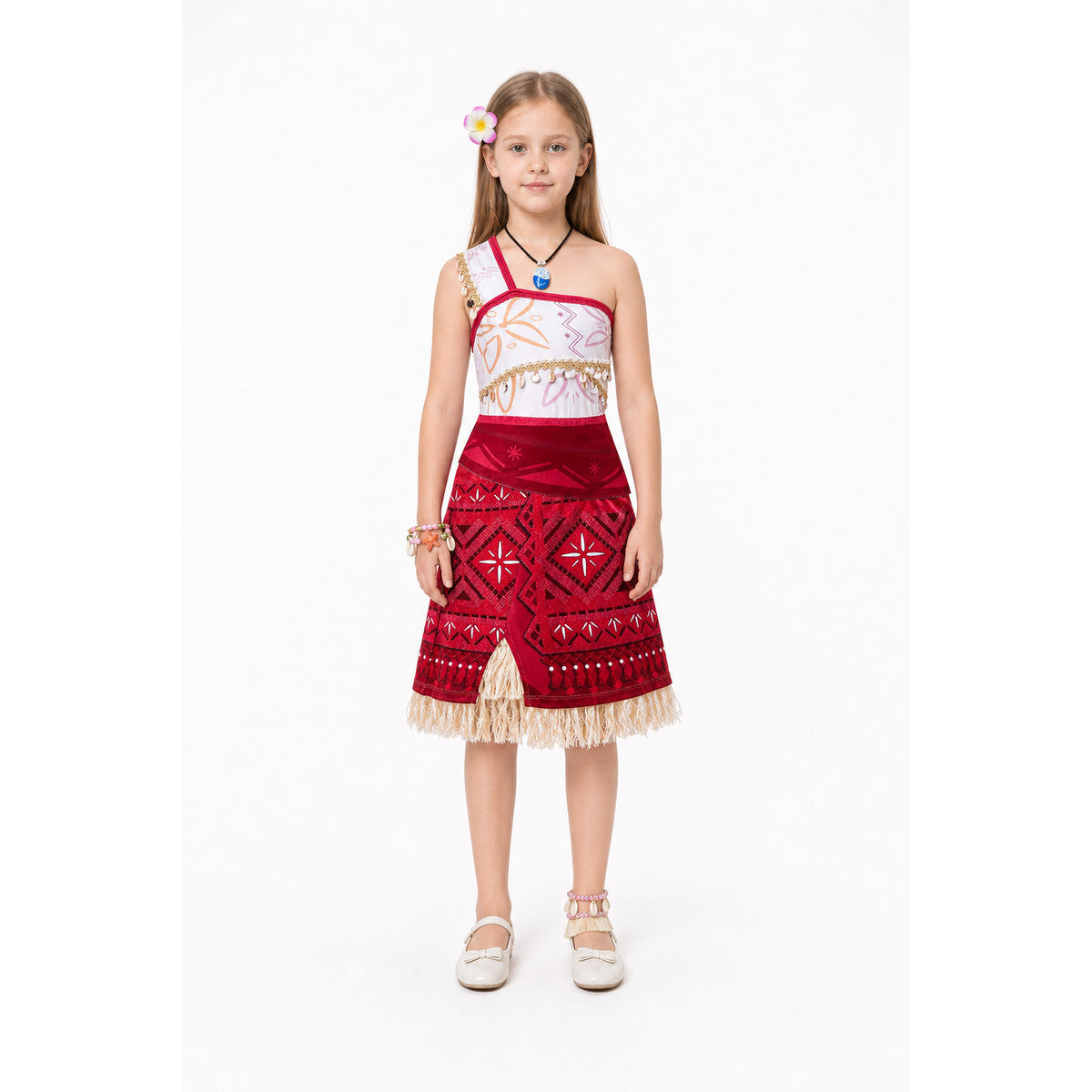 Moana One-Shoulder Dress with Shells and Fringe main product view