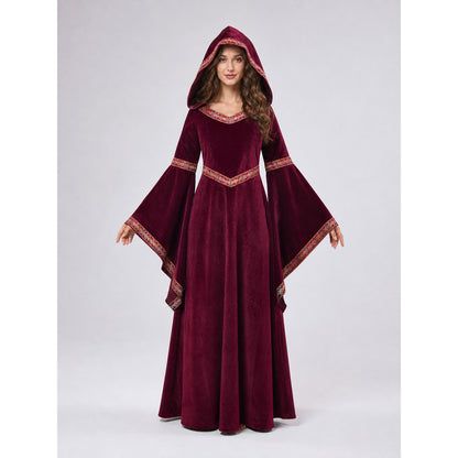 Carnival Burgundy Hooded Cloak