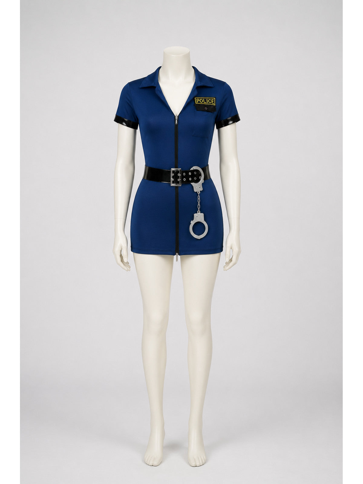 Dark Blue Police Officer Jumpsuit with Zipper main product view