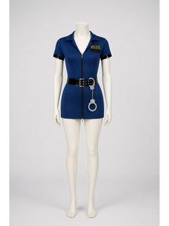 Dark Blue Police Officer Jumpsuit with Zipper