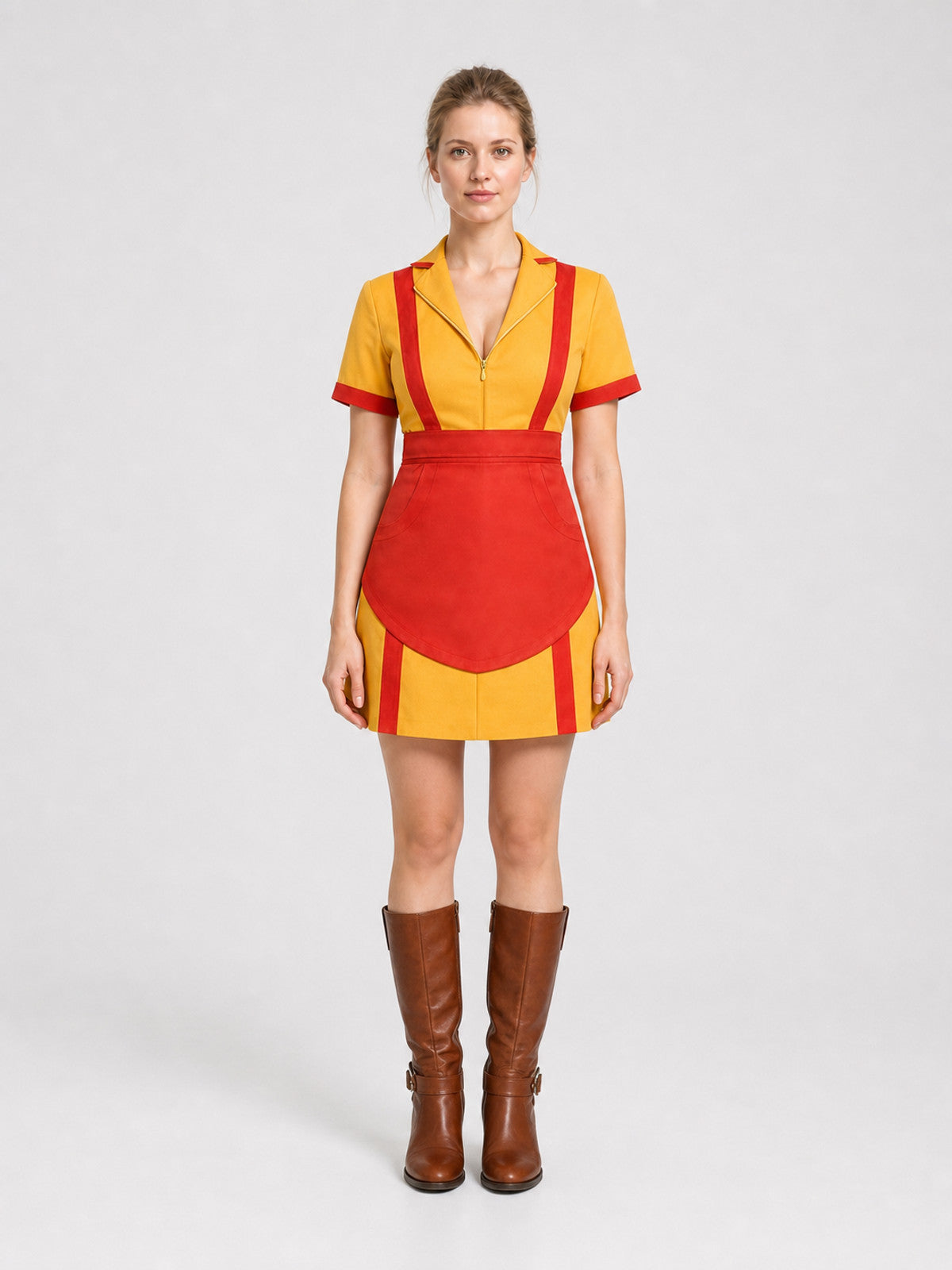 “2 Broke Girls” Cosplay Costume with Dress and Apron
