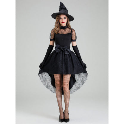 Black masquerade costume designed as a magical outfit with expressive details.