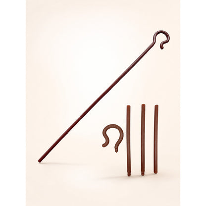 Sectional prop cane with a hook-shaped handle