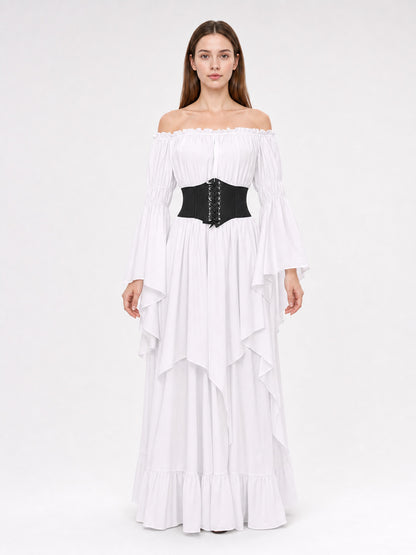 Medieval Maxi Dress with Corset Panel front view