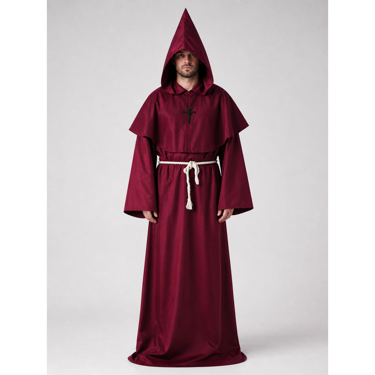 Halloween Hooded Wizard Robe with Belt