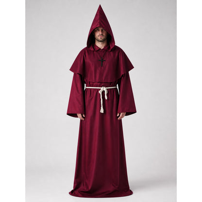 Halloween Hooded Wizard Robe with Belt
