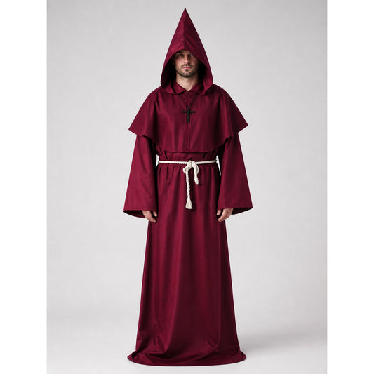 Halloween Hooded Wizard Robe with Belt