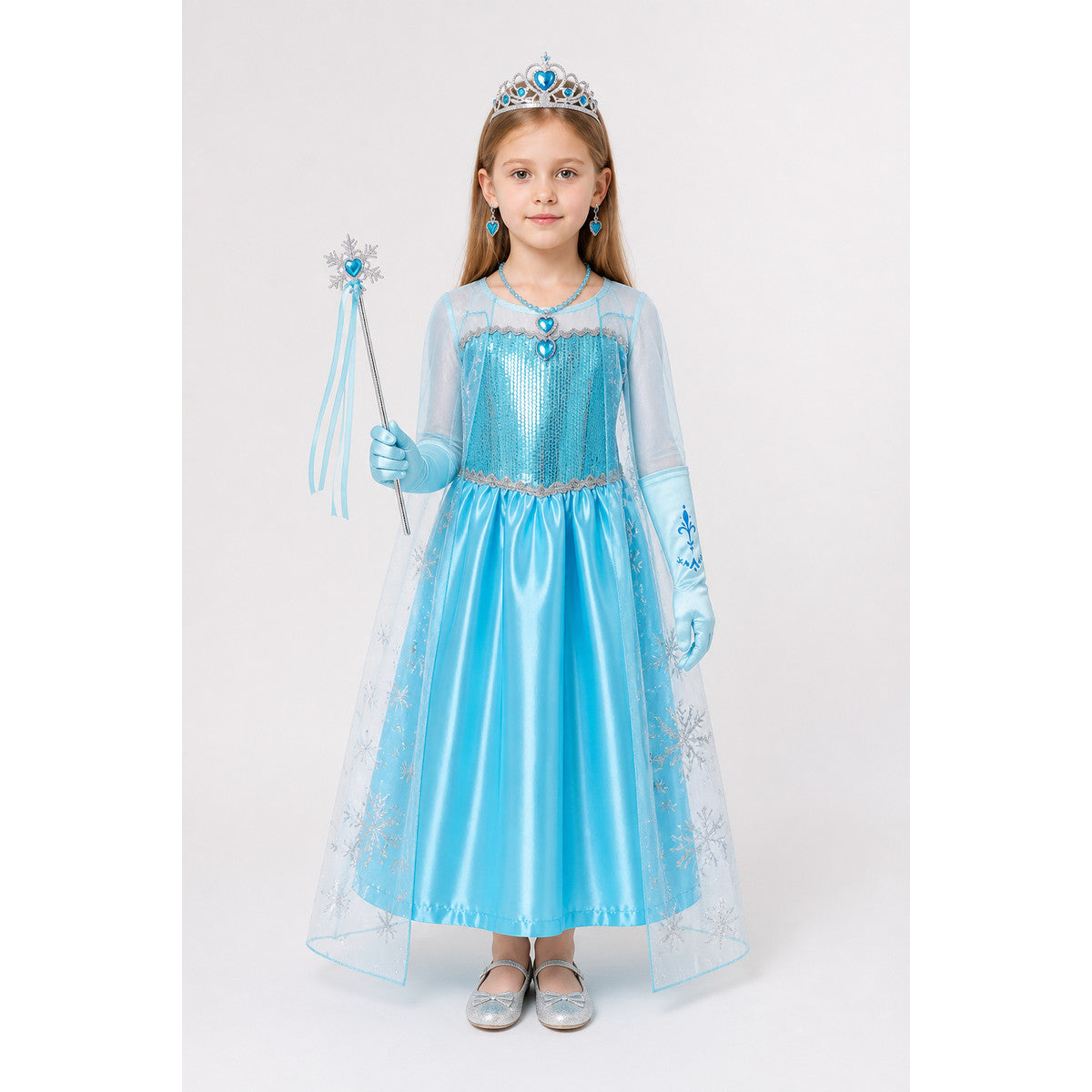 Elsa Princess Costume with Sequins and Accessories main product view