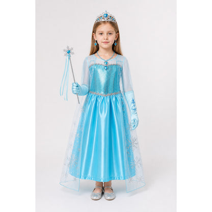 Elsa Princess Costume with Sequins and Accessories main product view