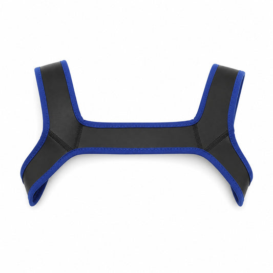Men Bondage Suits For Stage Wear Leather Straps Armor Dog Headgear Costumes Party Costumes Role-playing Props Halloween Carnival - Color:Blue