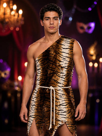Tiger Carnival Jumpsuit for Cosplay and Performances on-model view