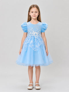 Children’s Princess Dress with Snowflakes and a Full Skirt