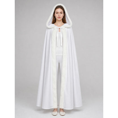White Hooded Carnival Cloak for Costumes