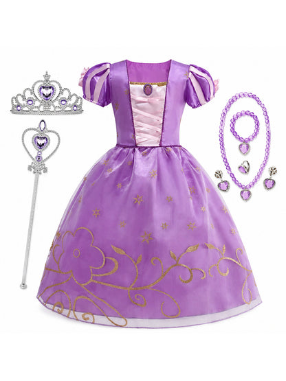 2026 Girl Princess Dress Costume Princess Cosplay Halloween Carnival Party main product view