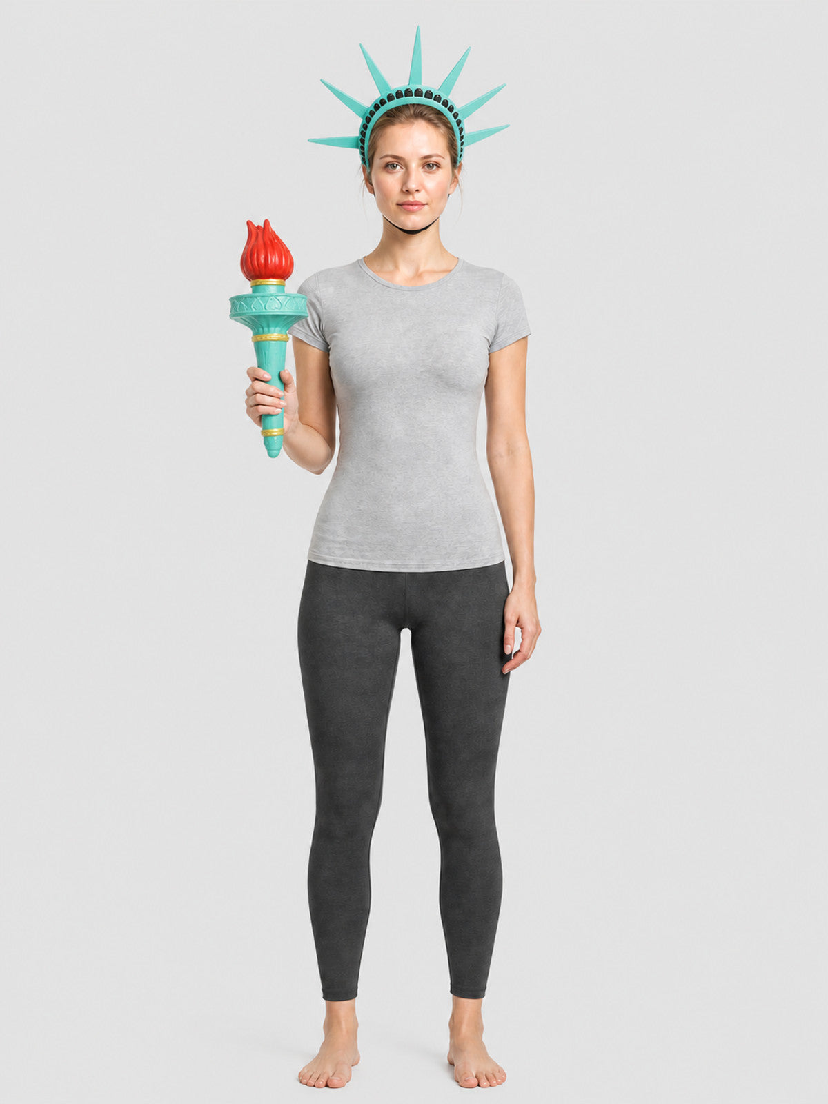 Statue of Liberty Cosplay Set: Crown and Torch on-model view