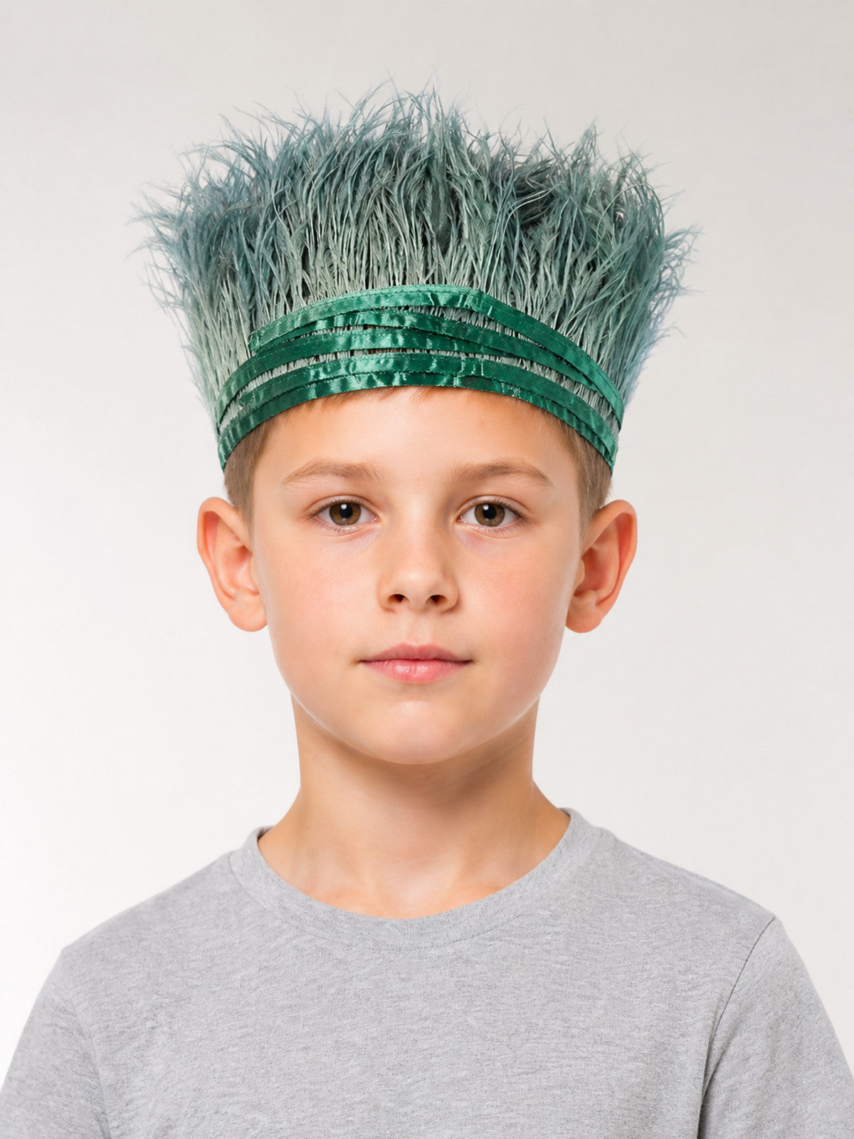 Green Carnival Headband with Long Feathers main product view