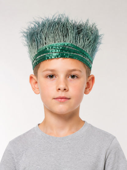 Green Carnival Headband with Long Feathers main product view