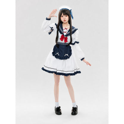 Sailor-Style Cosplay Dress with Apron