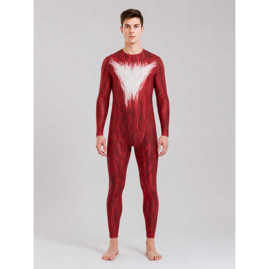 Sonic One-Piece Red Cosplay Costume, Mask on-model view
