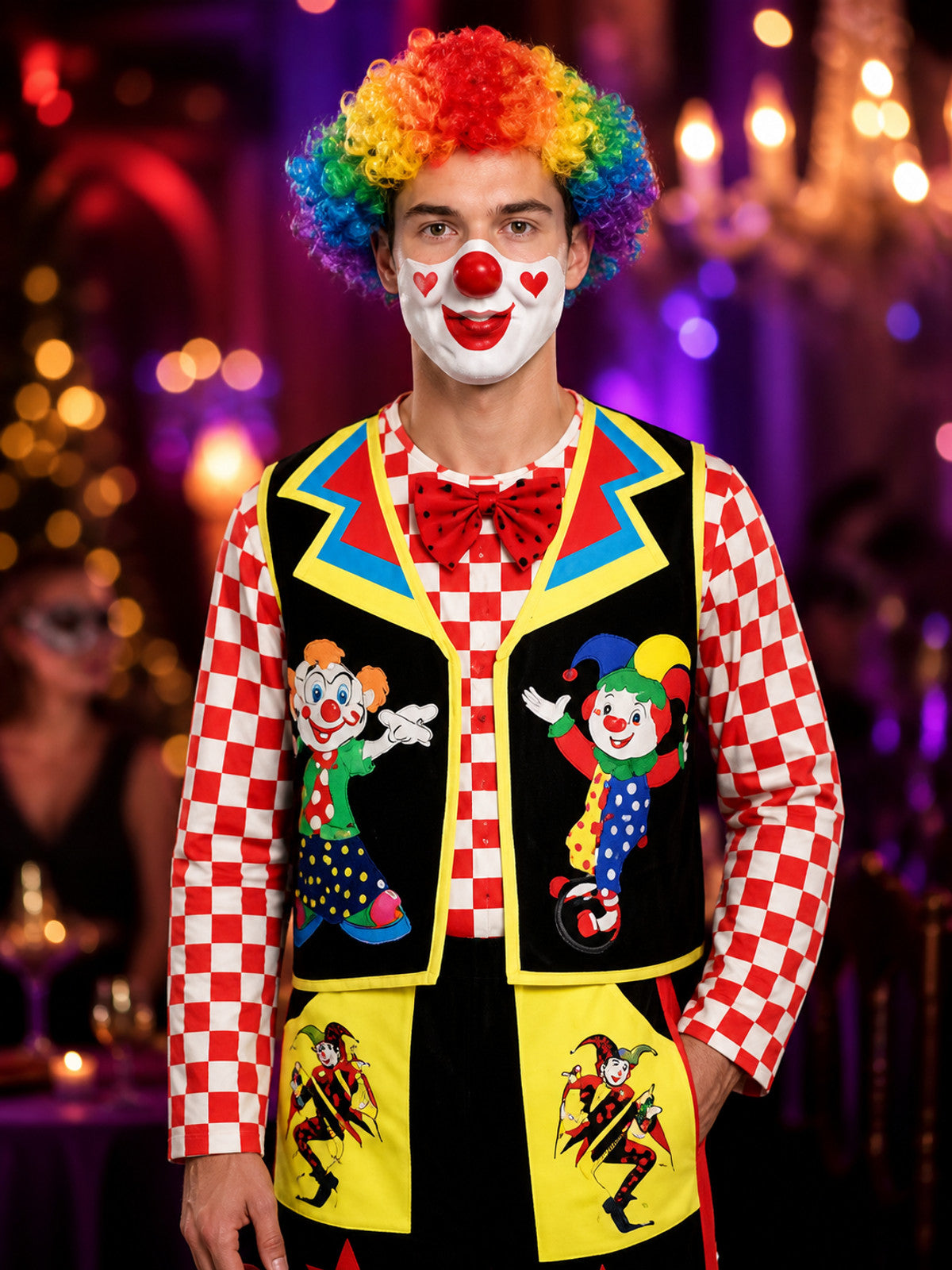 Circus Clown Costume for Stage Performances, Masquerades, and Halloween