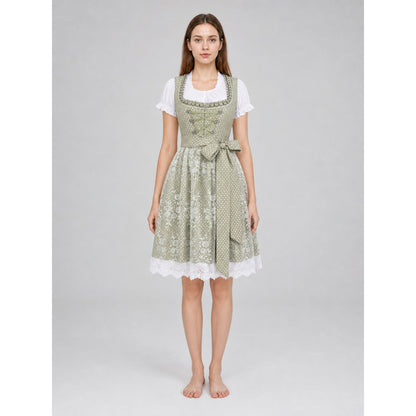 Embroidered and Lace Dirndl Dress for Festivals
