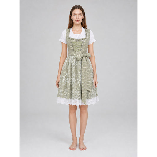 Embroidered and Lace Dirndl Dress for Festivals