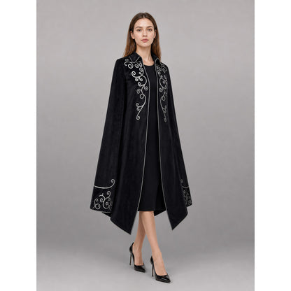 Black Carnival Tailcoat with Silver Embroidery