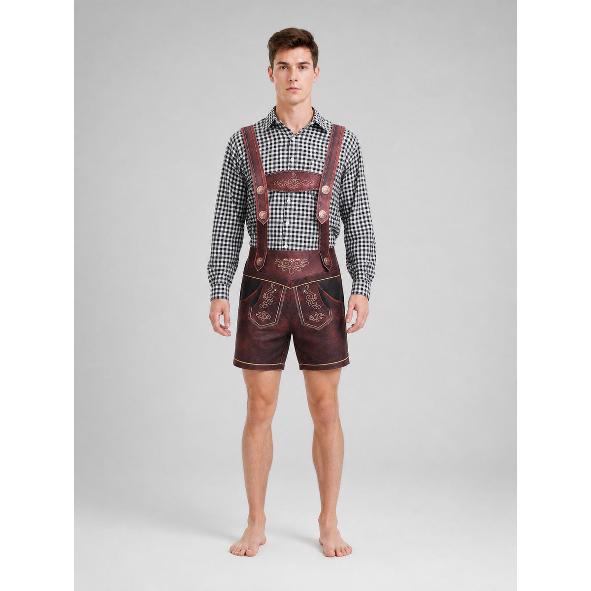 Plaid Long-Sleeve Party Shirt front view